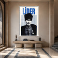 Lider Posteri Atatürk Cam Tablo – Beyaz Çerçeveli