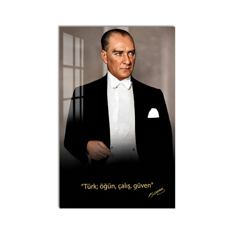 Sözlü Frak Atatürk Cam Tablo
