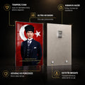 Bayraklı Sözlü Atatürk Cam Tablo