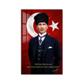 Bayraklı Sözlü Atatürk Cam Tablo