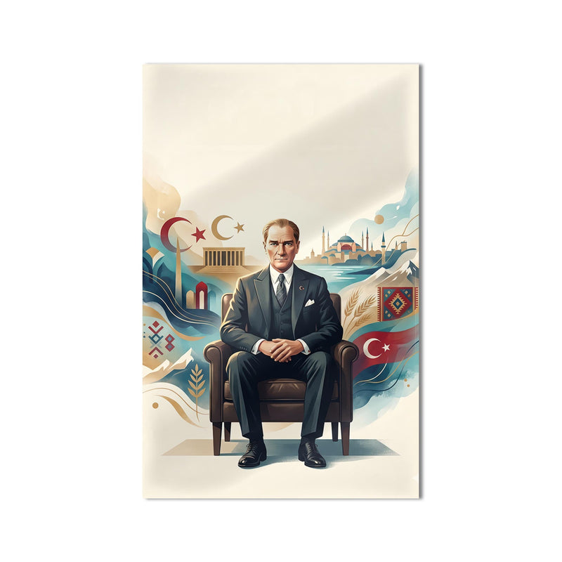 Atatürk Türkiye Sembolleri Cam Tablo – Cam Tablo
