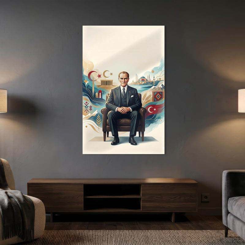 Atatürk Türkiye Sembolleri Cam Tablo – Cam Tablo