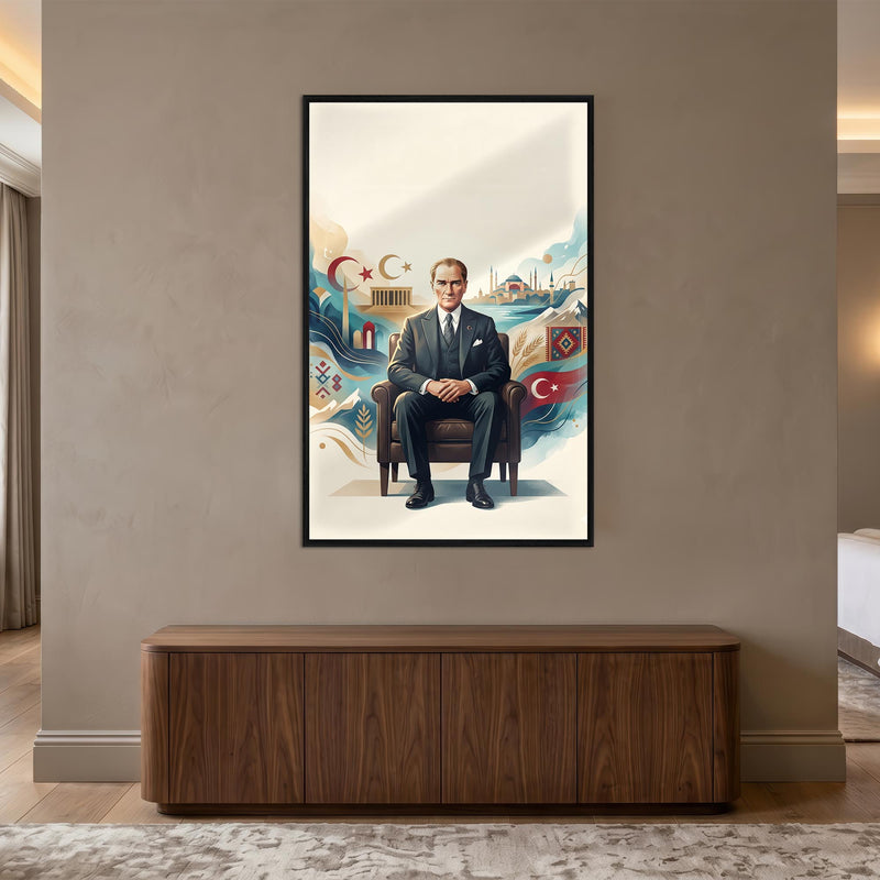 Atatürk Türkiye Sembolleri Cam Tablo – Cam Tablo