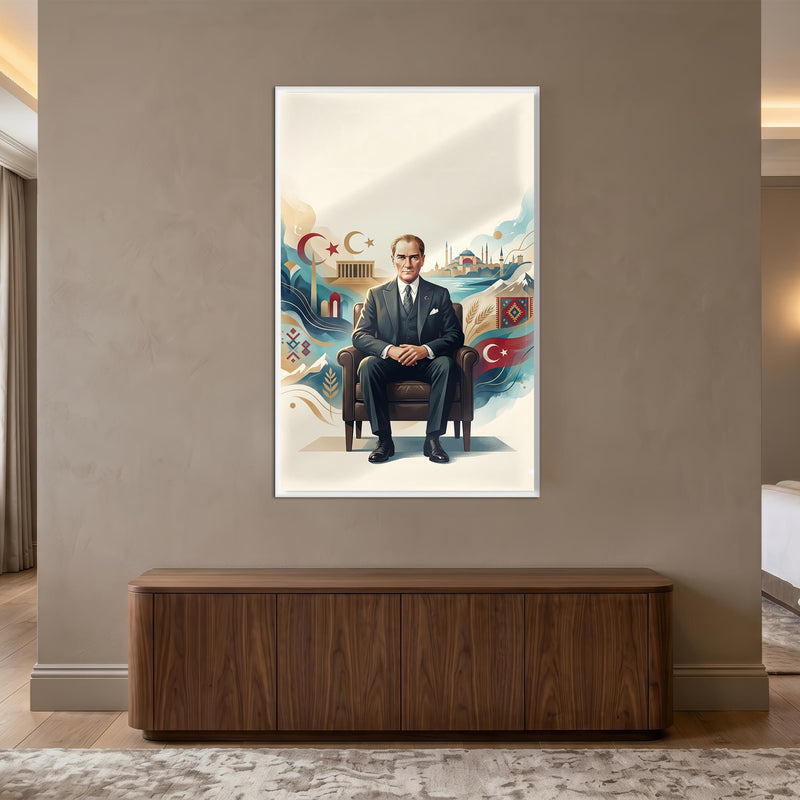 Atatürk Türkiye Sembolleri Cam Tablo – Cam Tablo
