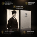 Kalpaklı Sepya Atatürk Cam Tablo