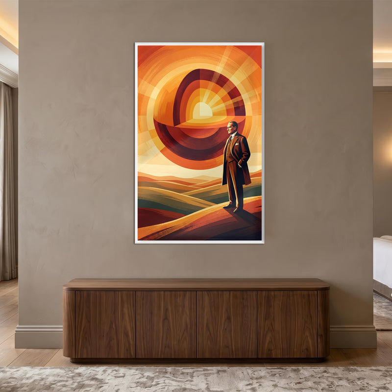 Atatürk Art Deco Güneş Cam Tablo – Cam Tablo