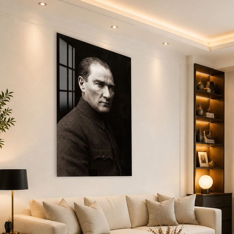 Yandan Bakan Atatürk Cam Tablo