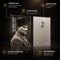 Palto ve Kalpakla Atatürk Cam Tablo