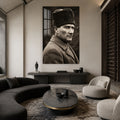 Palto ve Kalpakla Atatürk Cam Tablo