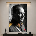 Apoletli Atatürk Cam Tablo