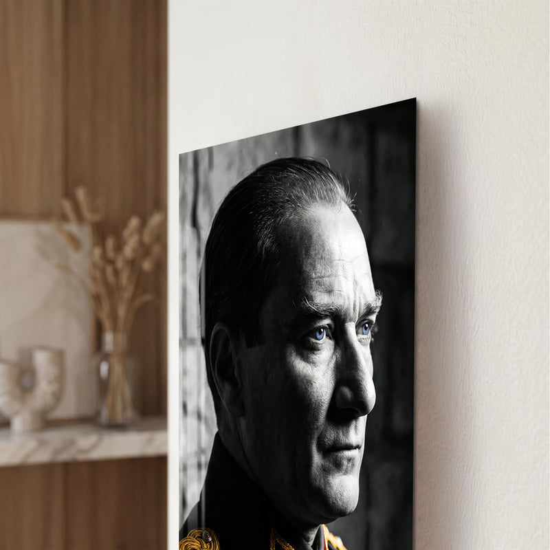 Apoletli Atatürk Cam Tablo
