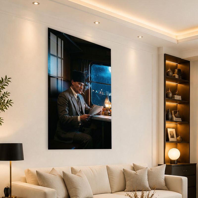 Vagonda Gece Atatürk Cam Tablo