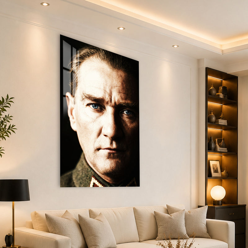 Işık Gölge Atatürk Cam Tablo