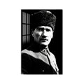 Kontrastlı Kalpaklı Atatürk Cam Tablo