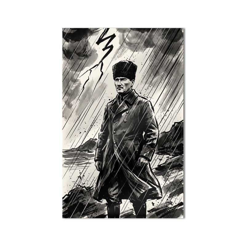Atatürk Fırtına Siluet Cam Tablo – Cam Tablo