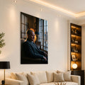 Pencere Önünde Atatürk Cam Tablo