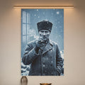 Karda Kalpaklı Atatürk Cam Tablo
