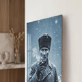 Karda Kalpaklı Atatürk Cam Tablo