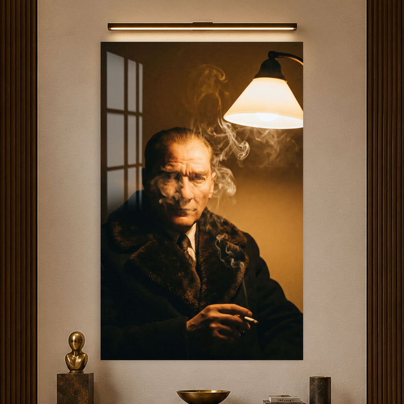Lamba Işığında Atatürk Cam Tablo