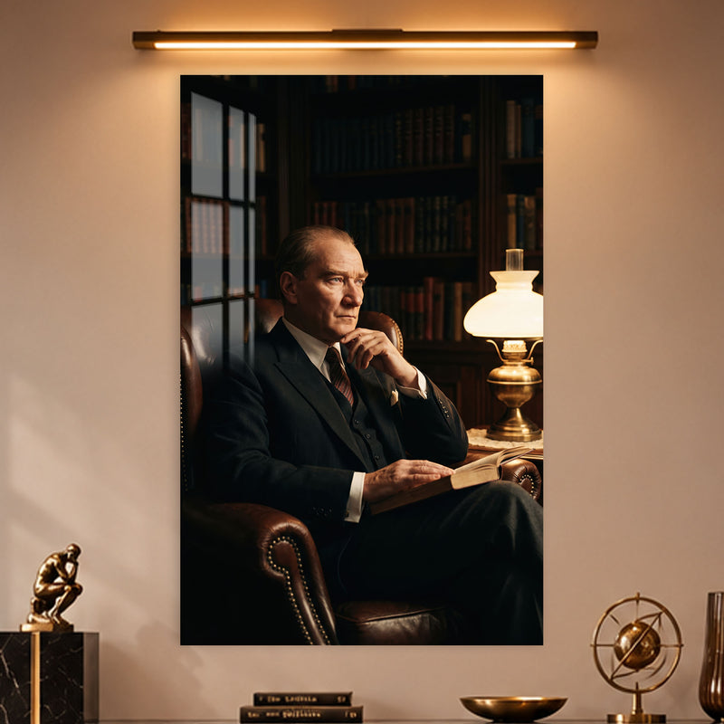 Okuma Odasında Atatürk Cam Tablo