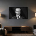 Atatürk Siyah Beyaz Mavi Göz Cam Tablo – Cam Tablo