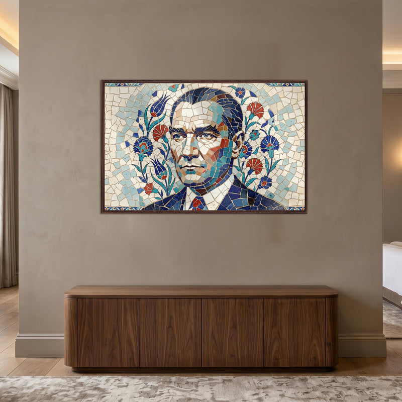 Atatürk Mozaik çini Lale Cam Tablo – Cam Tablo