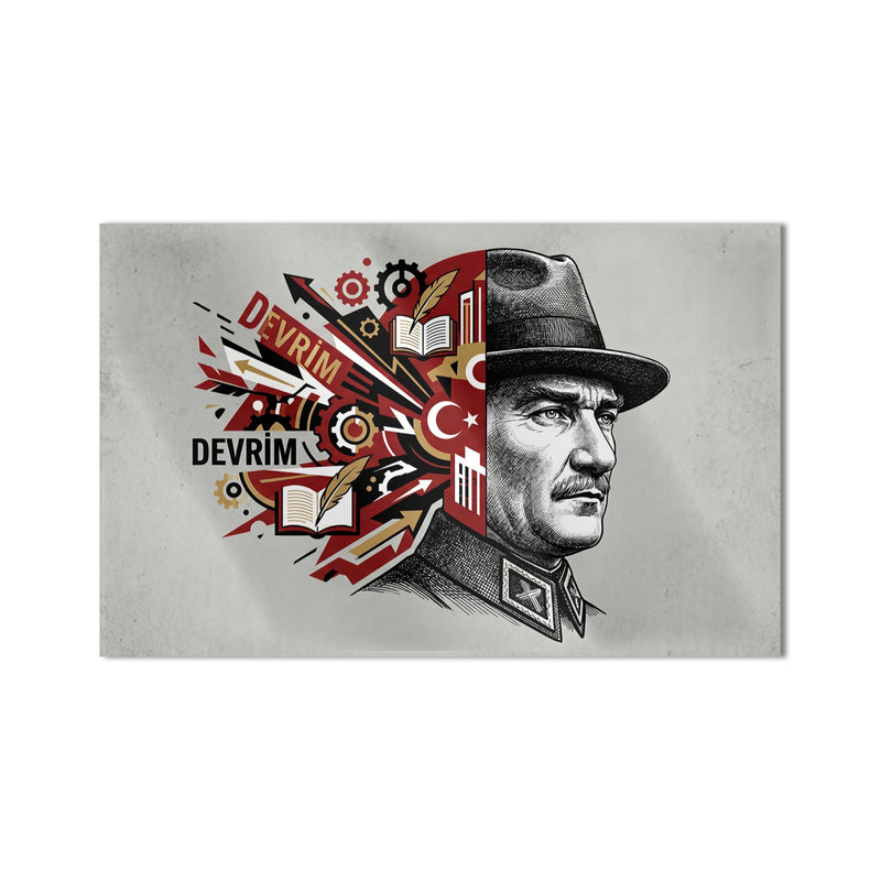 Atatürk Devrim Kolaj Cam Tablo – Cam Tablo