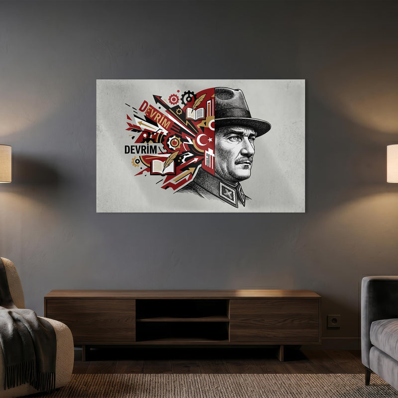 Atatürk Devrim Kolaj Cam Tablo – Cam Tablo