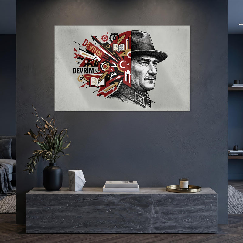 Atatürk Devrim Kolaj Cam Tablo – Cam Tablo