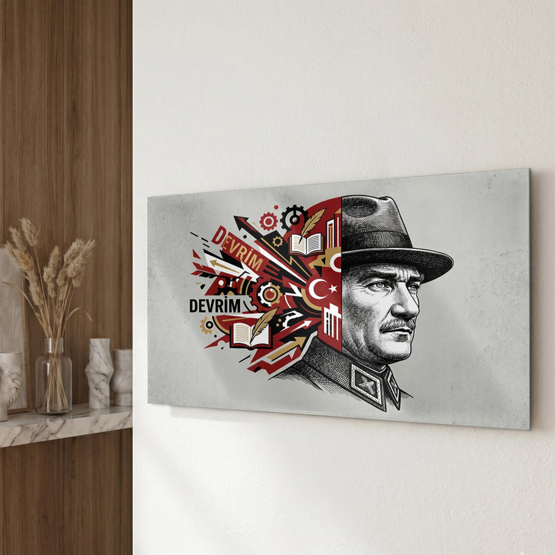 Atatürk Devrim Kolaj Cam Tablo – Cam Tablo