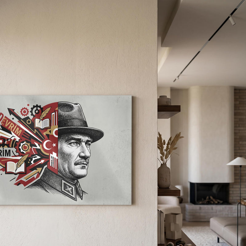 Atatürk Devrim Kolaj Cam Tablo – Cam Tablo