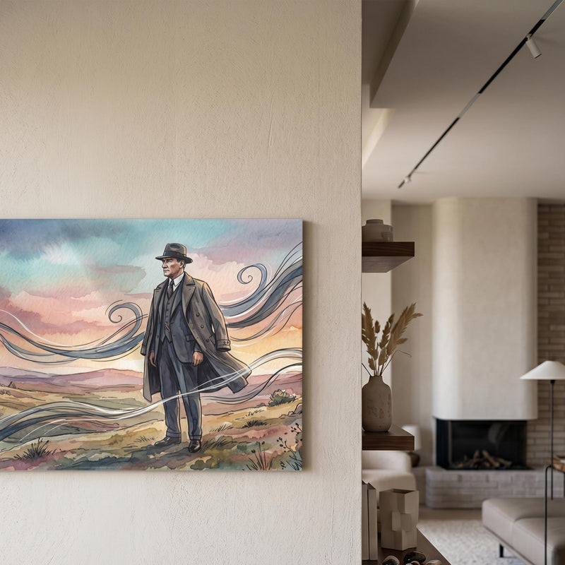 Atatürk Suluboya Bozkır Cam Tablo – Cam Tablo