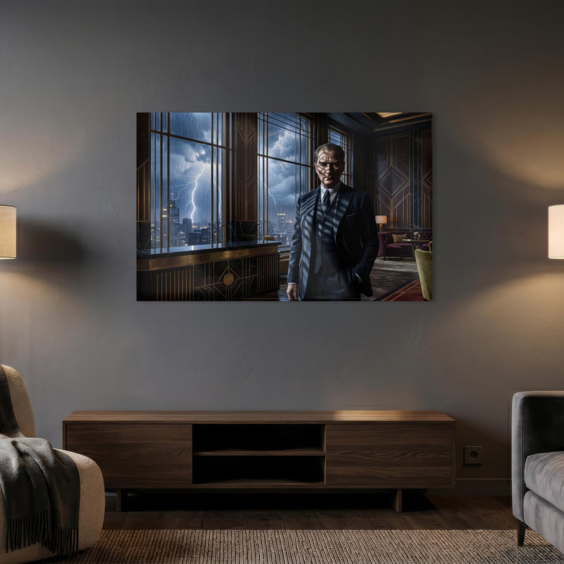 Atatürk Art Deco şimşek Ofis Cam Tablo – Cam Tablo