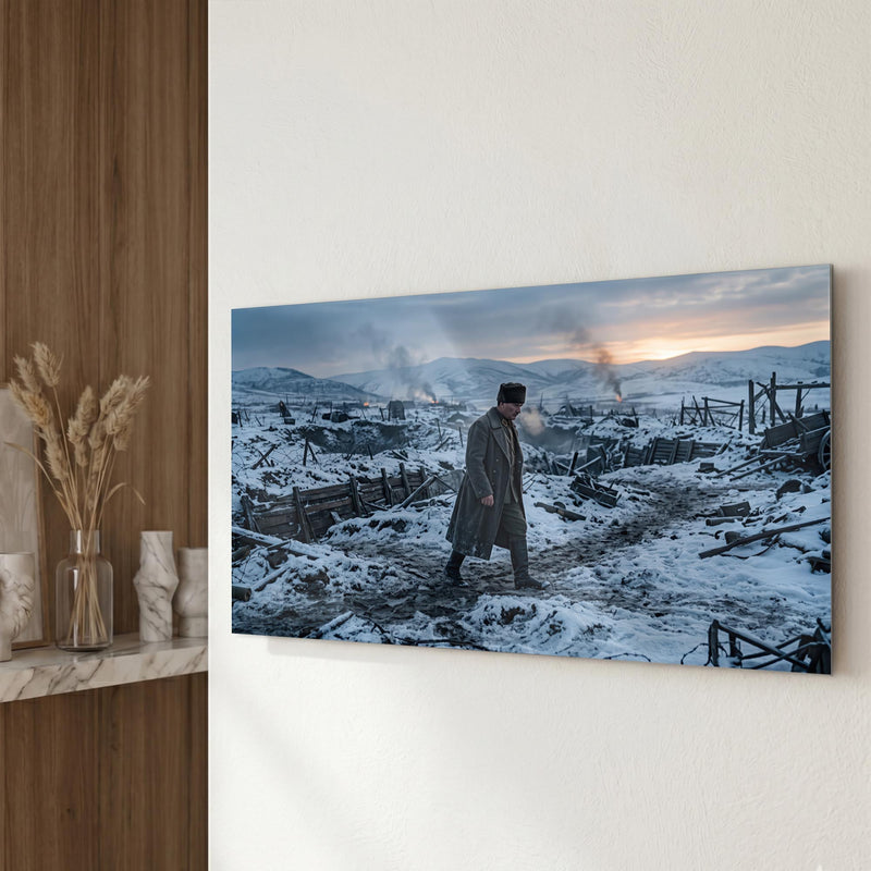 Atatürk Karlı Savaş Alanı Cam Tablo – Cam Tablo