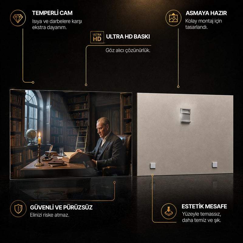 Atatürk Kütüphane Kitap Huzur Cam Tablo – Cam Tablo
