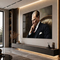 Eli Çenesinde Atatürk Cam Tablo