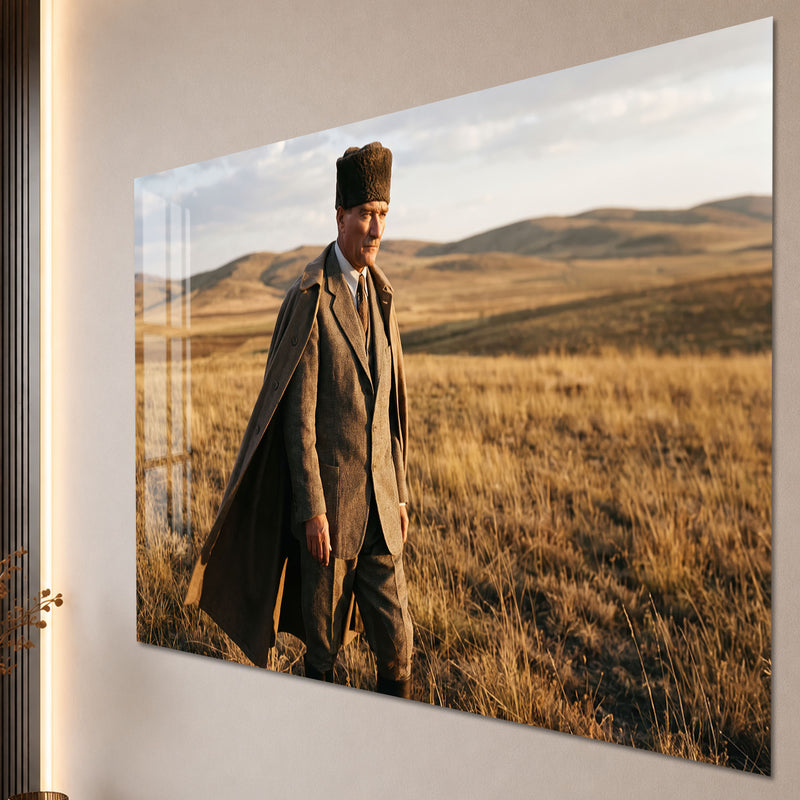 Bozkırda Atatürk Cam Tablo