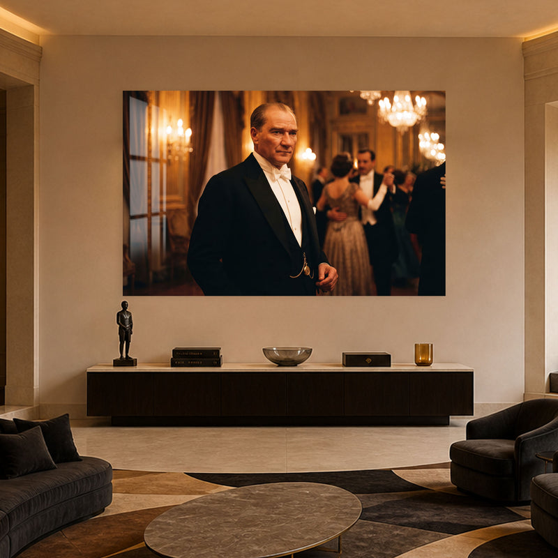 Balo Salonunda Atatürk Cam Tablo