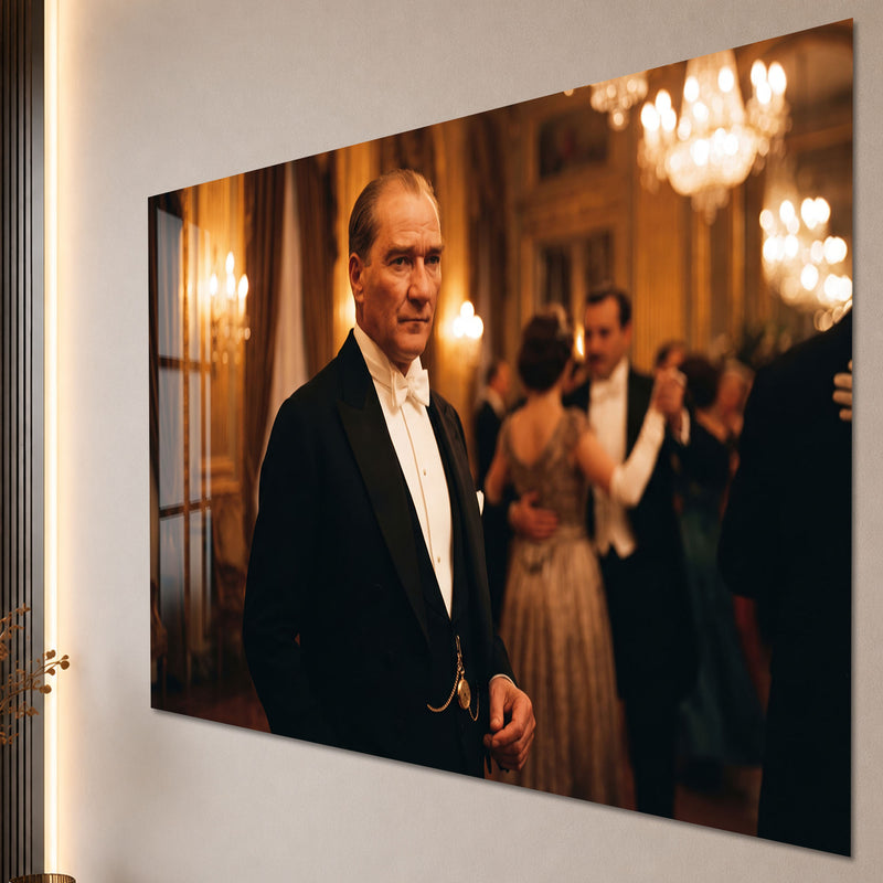 Balo Salonunda Atatürk Cam Tablo
