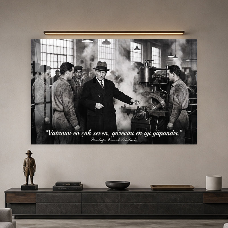 Fabrikada Atatürk Cam Tablo