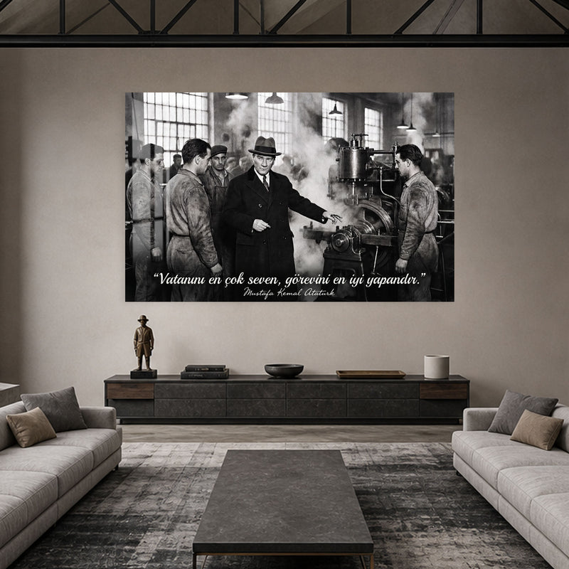 Fabrikada Atatürk Cam Tablo