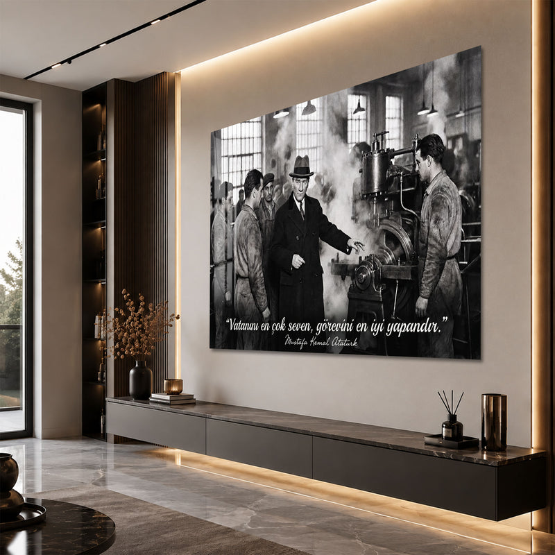 Fabrikada Atatürk Cam Tablo