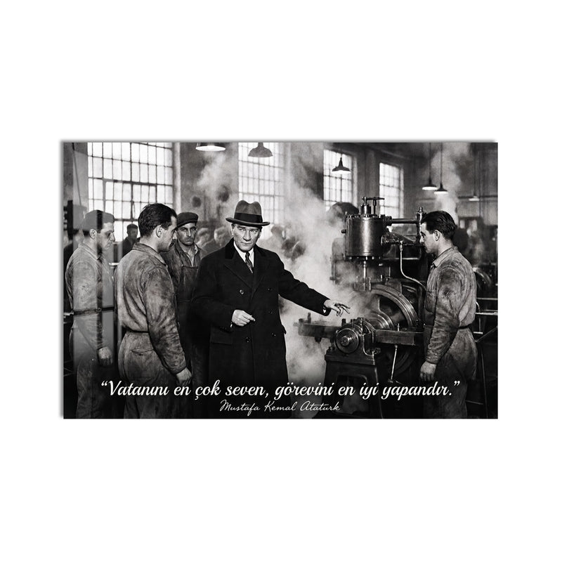 Fabrikada Atatürk Cam Tablo