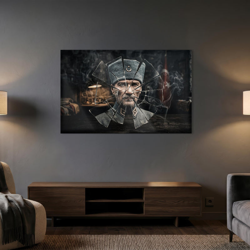 Atatürk Kırık Cam Efekti Portre Cam Tablo – Cam Tablo