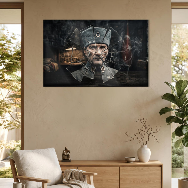 Atatürk Kırık Cam Efekti Portre Cam Tablo – Cam Tablo