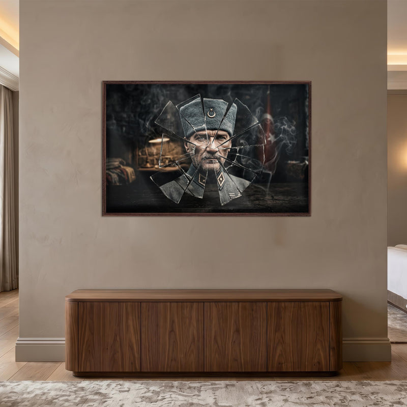 Atatürk Kırık Cam Efekti Portre Cam Tablo – Cam Tablo