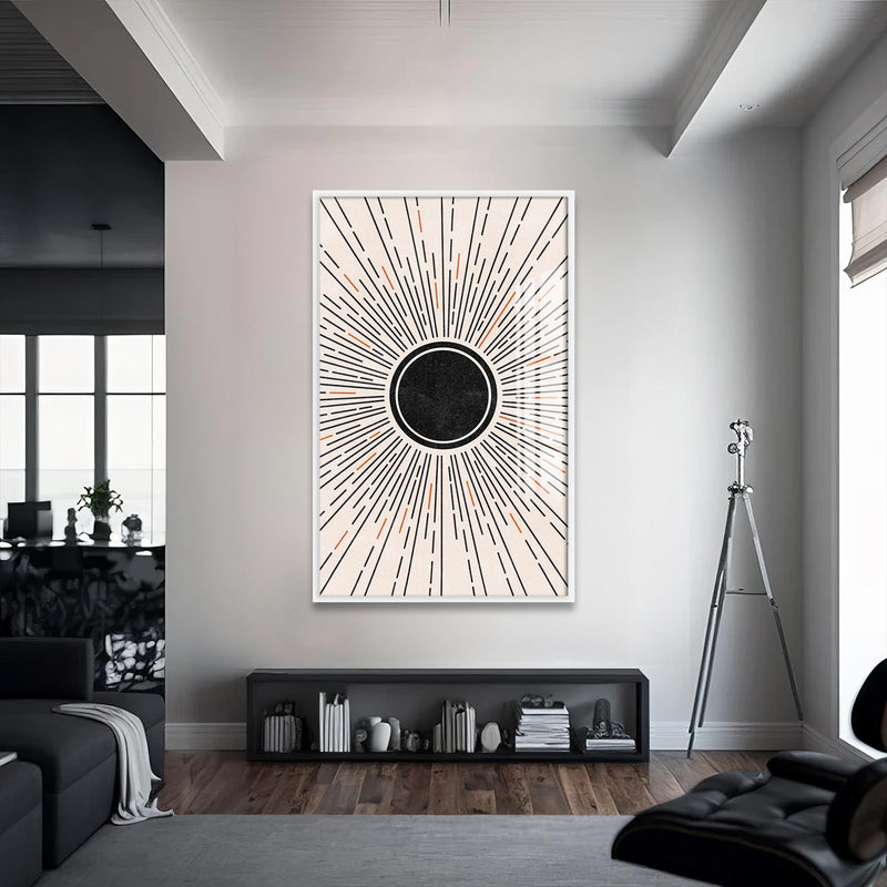 Spiral Bohem Cam Tablo – Beyaz Çerçeveli Cam Tablo