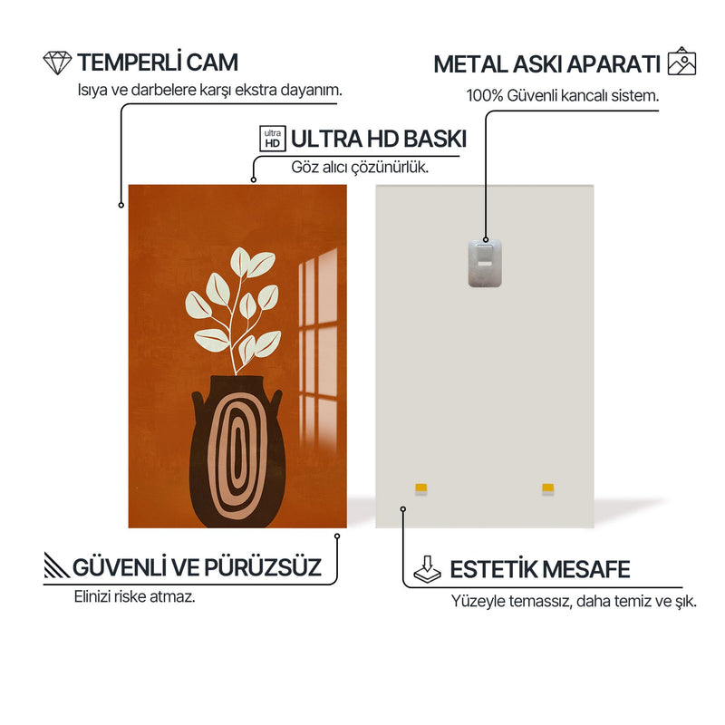 Papatya Vazosu Cam Tablo – Cam Tablo