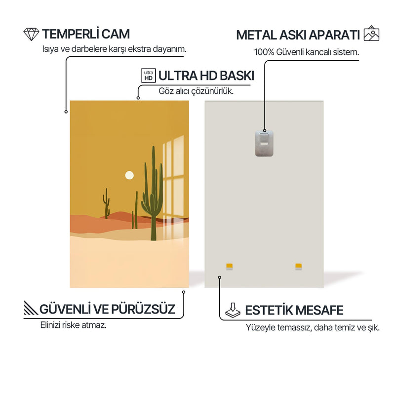 Sarı Çöl Cam Tablo – Cam Tablo