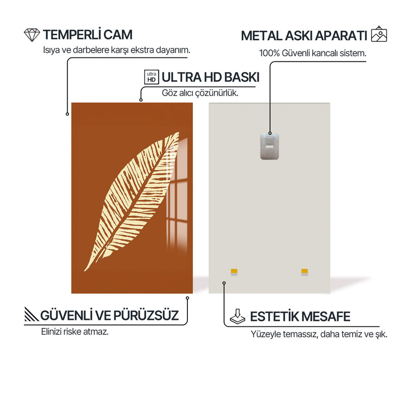 Bohem Turuncu İz Cam Tablo – Cam Tablo